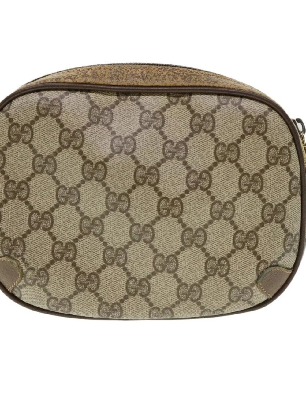 GUCCI Web Sherry Line GG Canvas Shoulder Bag PVC Leather Beige Green Auth rd4502 - Picture 3 of 16